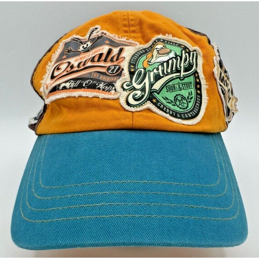 Disney Parks Patch Hat Mickey Oswald Grumpy Donald Adjustable Baseball Cap Hat